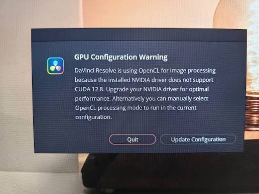 What does the GPU Configuration Warning mean?